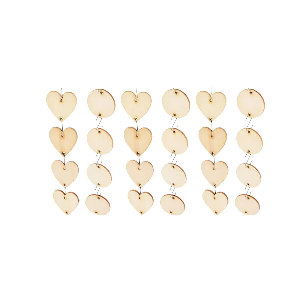 

300 Pcs Wooden Star Heart Crafts Reusable nament Unfinished Pentagram Bamboo DIY Hanging Pendant Christmas Tree Decor