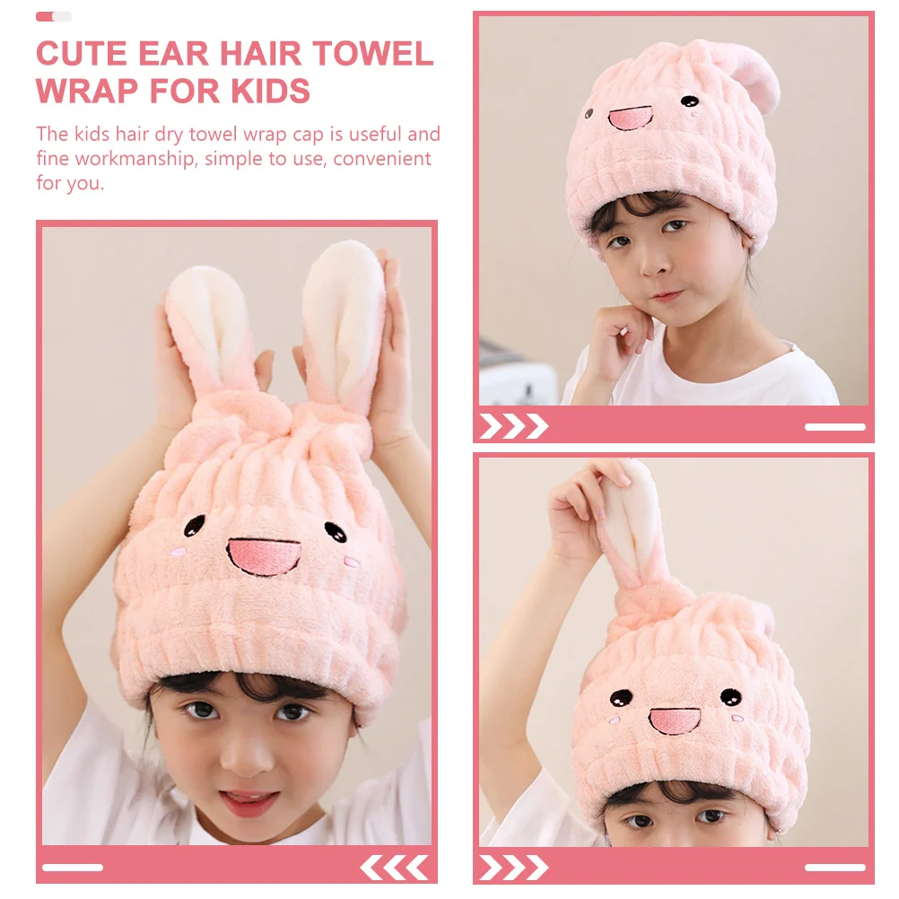 لطيف أرنب الأذن منشفة الشعر التفاف غطاء ماصة سريعة الجافة قبعة لينة مريحة على المدى الطويل استخدام رحلة الفندق المنزل