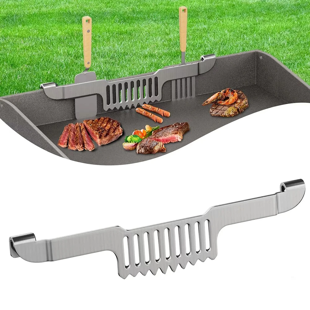 Grease Gate Spatula Holder With Magnets Easy Cleaning Bbq Sieve Block Rack Sturdy Slotted Spatulas Storage Rack For Barbecue
