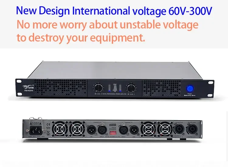 

Профессиональный усилитель мощности класса D HQ15, 1U, 2x1500 Вт