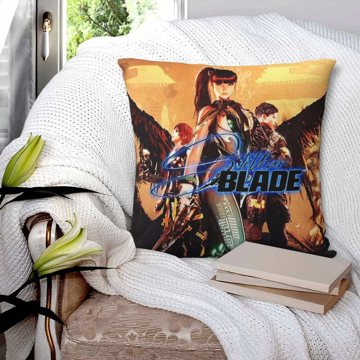 Game Anime Stellar Blade Square Pillowcase Cushion Cover Pillow Case Throw Pillow Cover for Home Bedroom Car