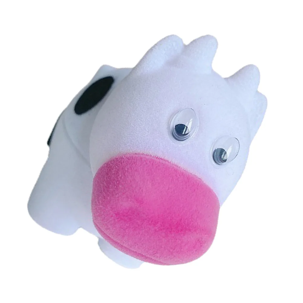 

Plastic Jewelry Box Durable Dustproof Scratch Resistance Ring Case Proposal Finger Cow Pattern Gifts Lovers Birthday Valentine