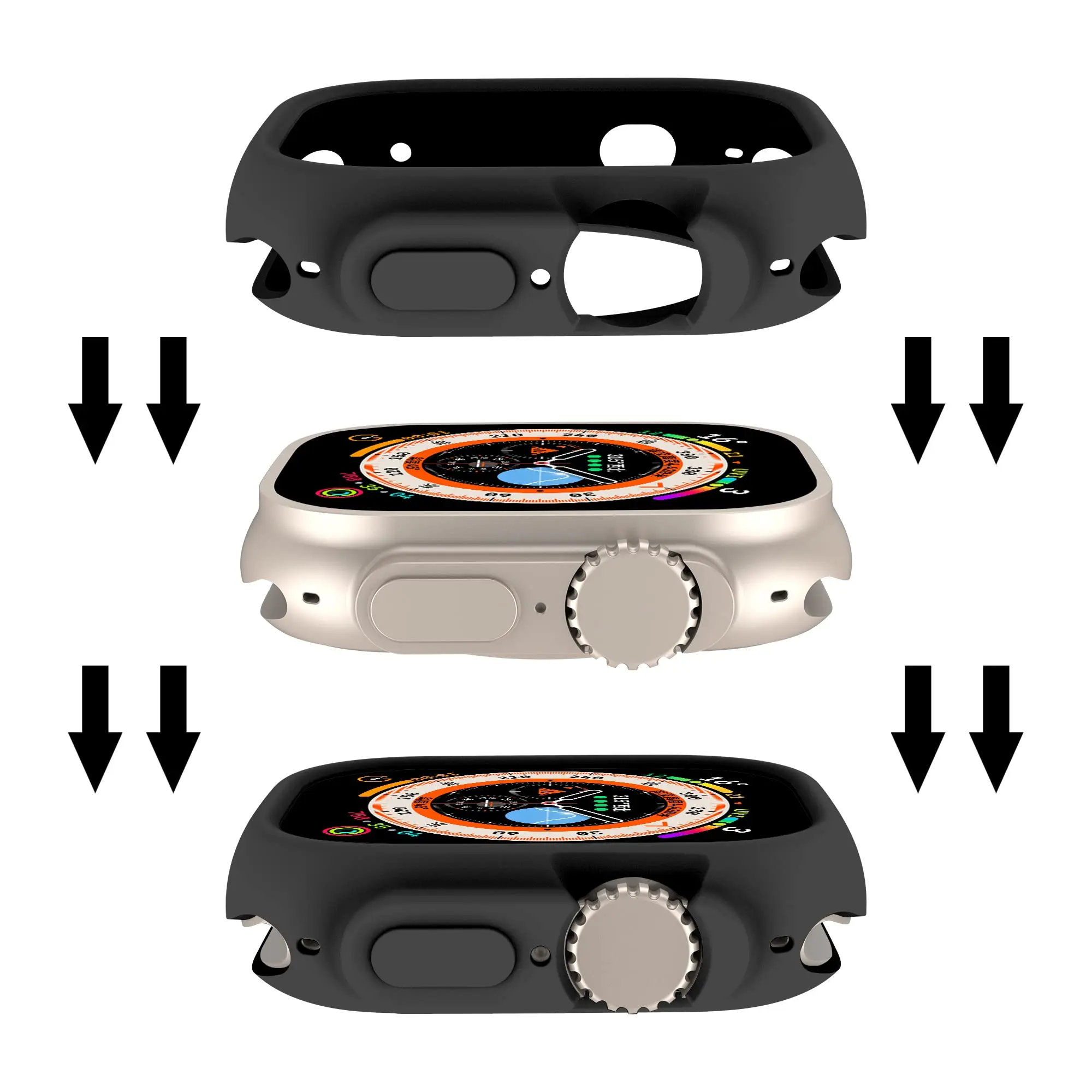 Cover For Apple Watch ultra 2 49mm 44mm 40mm 45mm 41mm 42mm 38 Accessories Silicone Bumper Protector iWatch serie SE 4 3 6 7 8 9