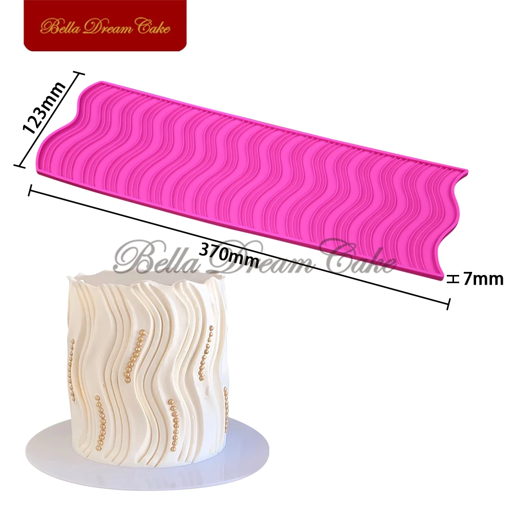 3D Wavy/Cylindrical Design Chocolate Origami Silicone Lace Mat DIY Fondant Border Mould Wedding Cake Decorating Tools Bakeware