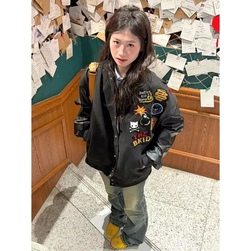 Loose Men's Jacket 2025 Spring Autumn Stylish Harajuku Style Korean Version High Street Trend Polyester Standard Fit Jacket