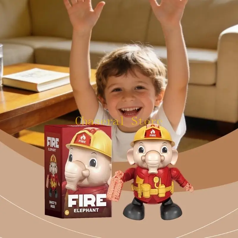 Dancing Elephant Firefighter Toy With Music And Rotating Moves For Kids Interactive Play And Learning