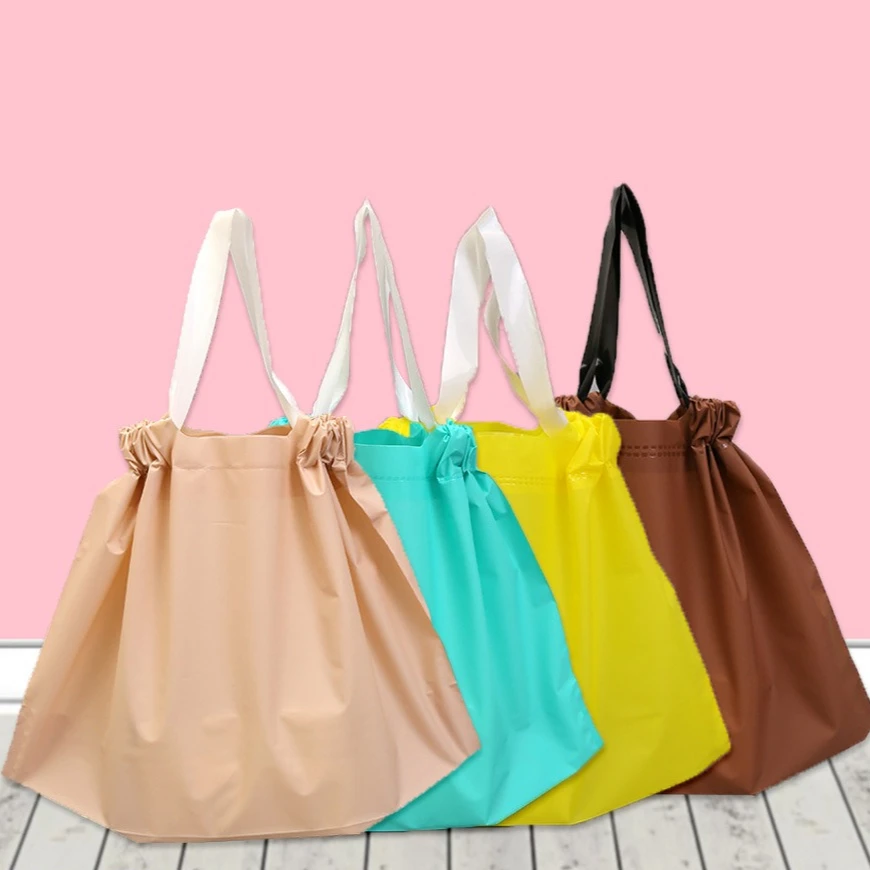 Drawstring Pack Plastic Tote Bag Clothing Store Shopping Mall Packaging Bags Catering Restaurant Takeaway Food Packing Bag
