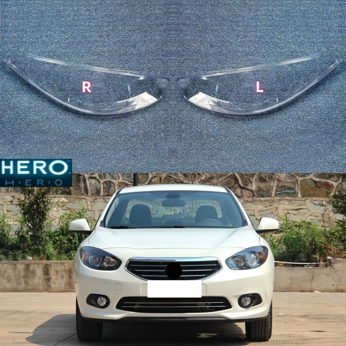 For Renault Fluence 2011 2012 2013 2014 2015 Car Acccessories Headlight Lights Glass Replace The Original Lampshade