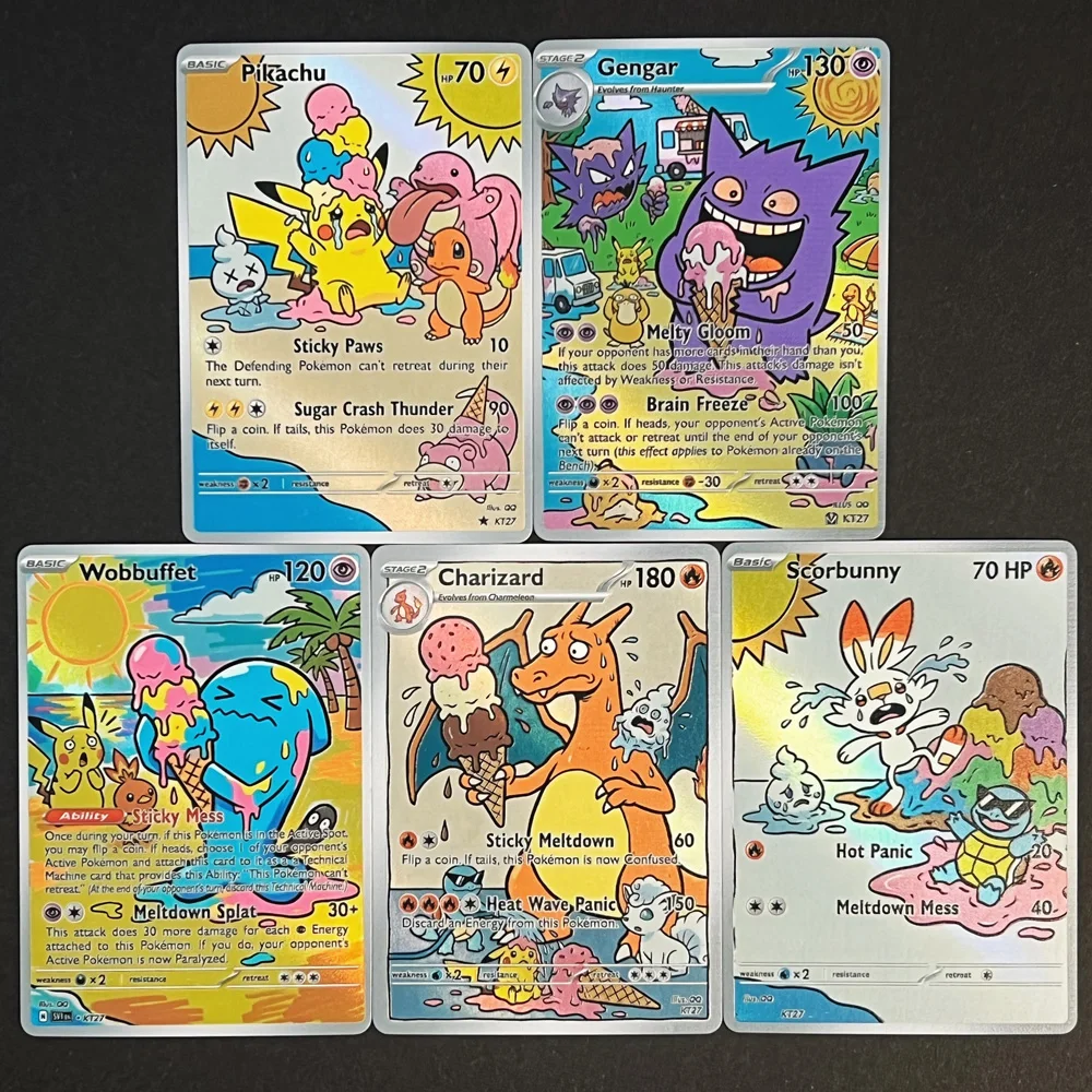 5Pcs Rare Holo Card Gift TCG Cards  Wobbuffet Charizard Scorbunny Collection Cards Toys For Kids
