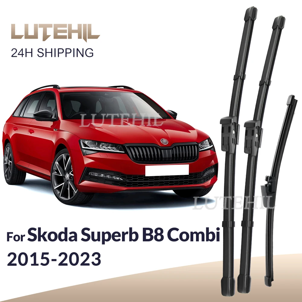 For Skoda Superb B8 Combi 2015-2023 2016 2017 Wiper Front & Rear Wiper Blades Windshield Windscreen Window Brushes 26