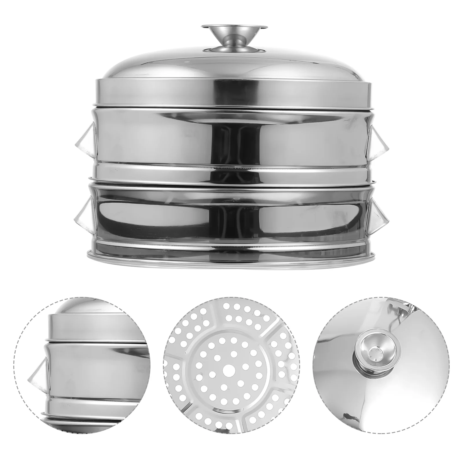 

Stainless Steel Steamer Pot 34cm Food for Coooking Cooking Basket Steaming Cookware Fish Multi-functional Noodle Machine