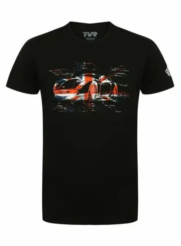 

TVR T-Shirt Tuscan Flag Mens Official Merchandise British Car Union Jack Classic