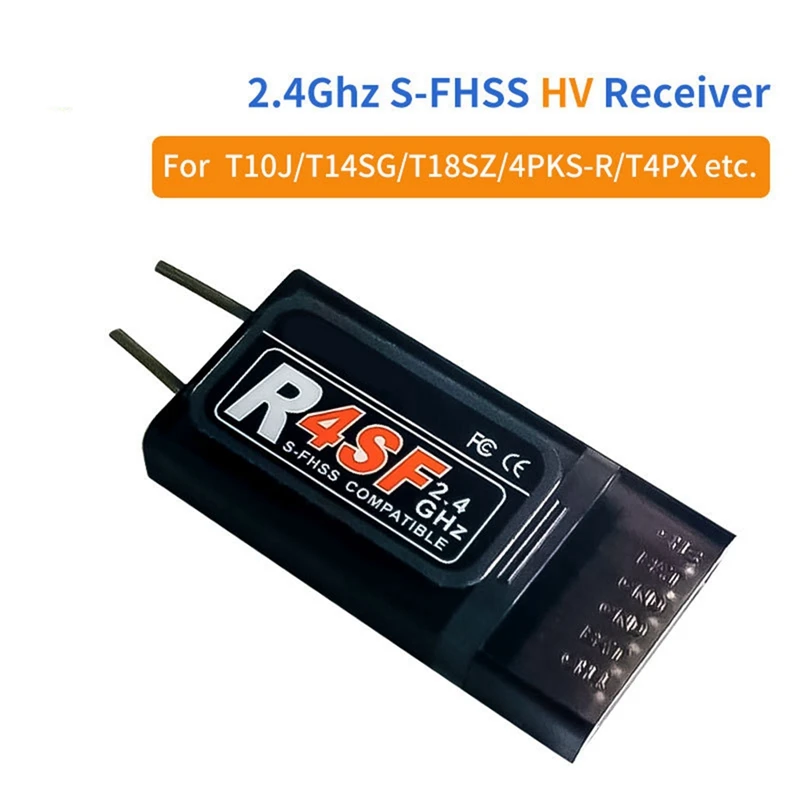 Receptor 2.4G R4SF Receptor compatível com 4 canais S-FHSS/FHSS para Futaba T10J/T14SG/T18SZ/4PKS-R/T4PX