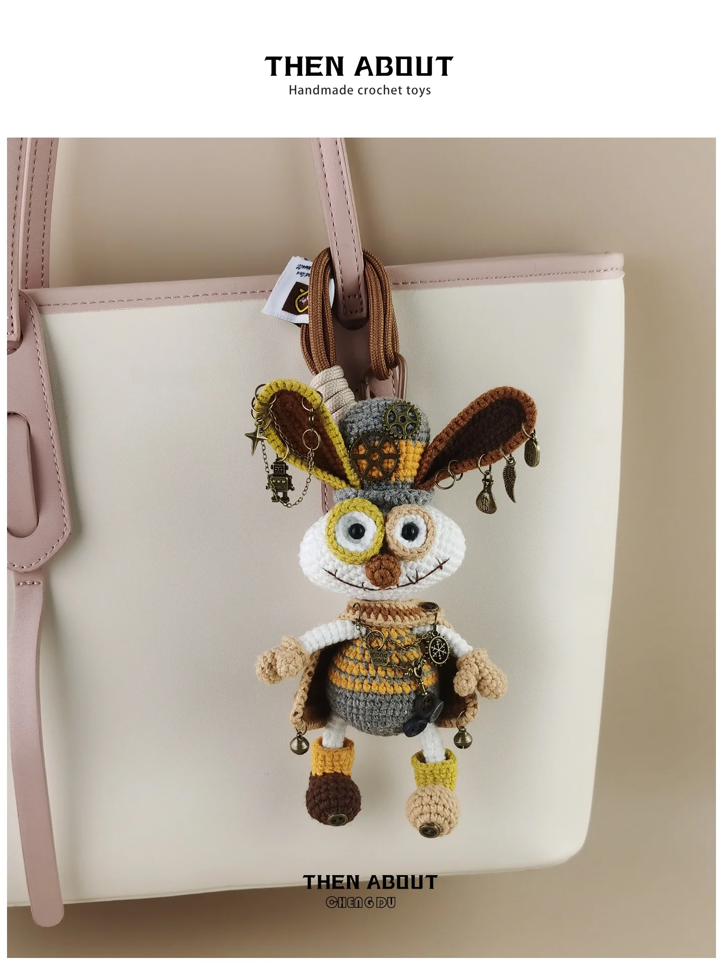 Elegant Heavy Industry Waste Doll Bag Pendant Keychain Backpack School Bag Pendant Gift Fashionable Accessory for All