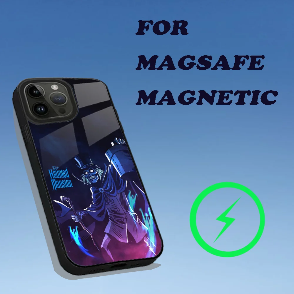 Phone Case For iPhone 15,14,13,12,11,Plus,Pro,Max Mini Magsafe H-Haunted Mansion Magnetic Wireless Charging