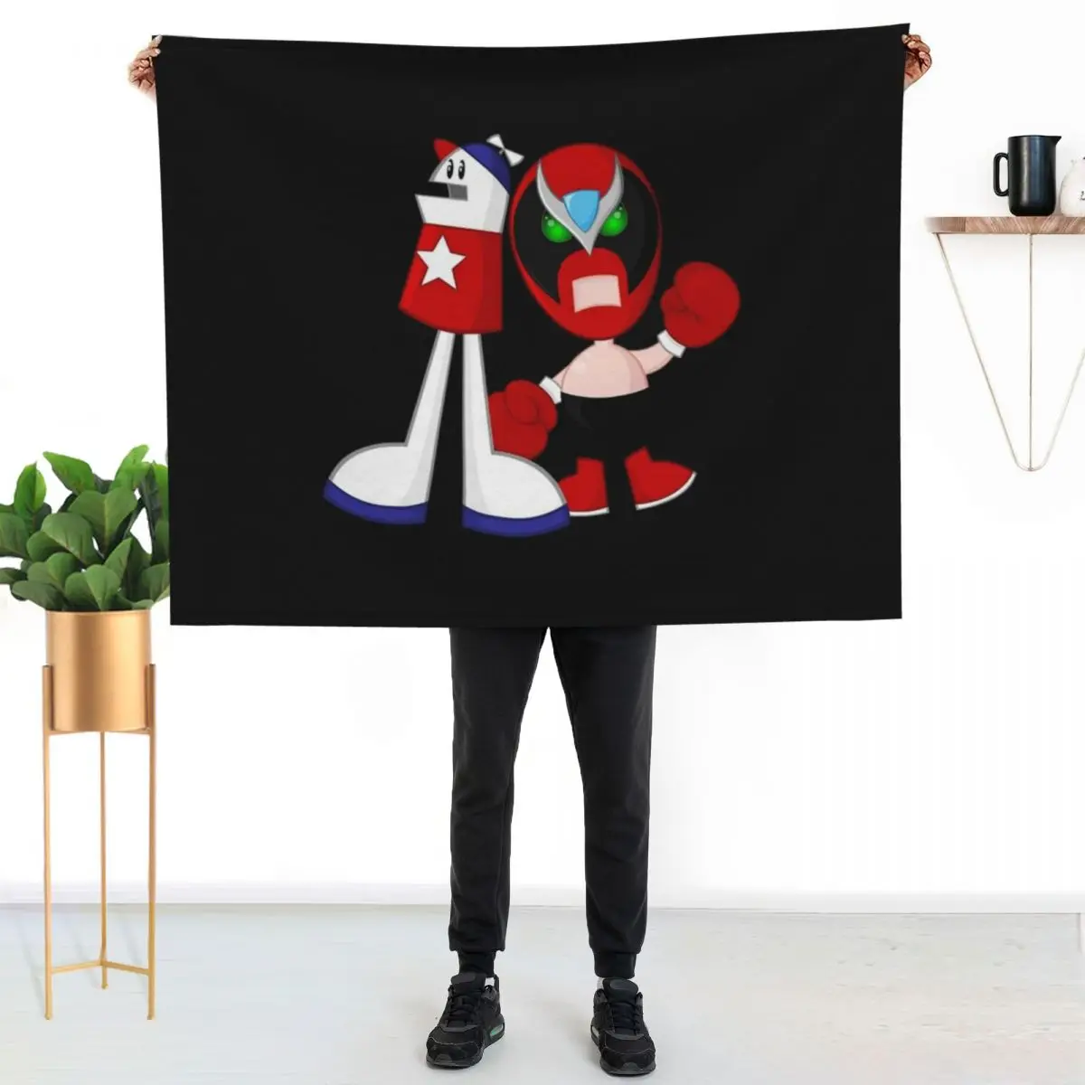 

Homestar Runner And Strong Bad Funny Throw Blanket Men's Soft Warm Throw Blanket for Couch