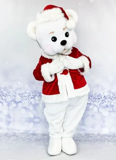 クリスマスベアマスコットコスチュームレッドサンタスーツ広告ウォーキングドール服ハロウィンカーニバルパーティーファッション衣装