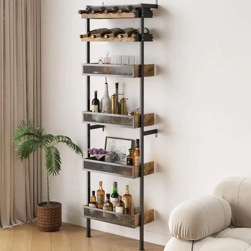 

Wine Rack, Sturdy and Durable Countertop Wine Storage Cabinet Shelf for Pantry