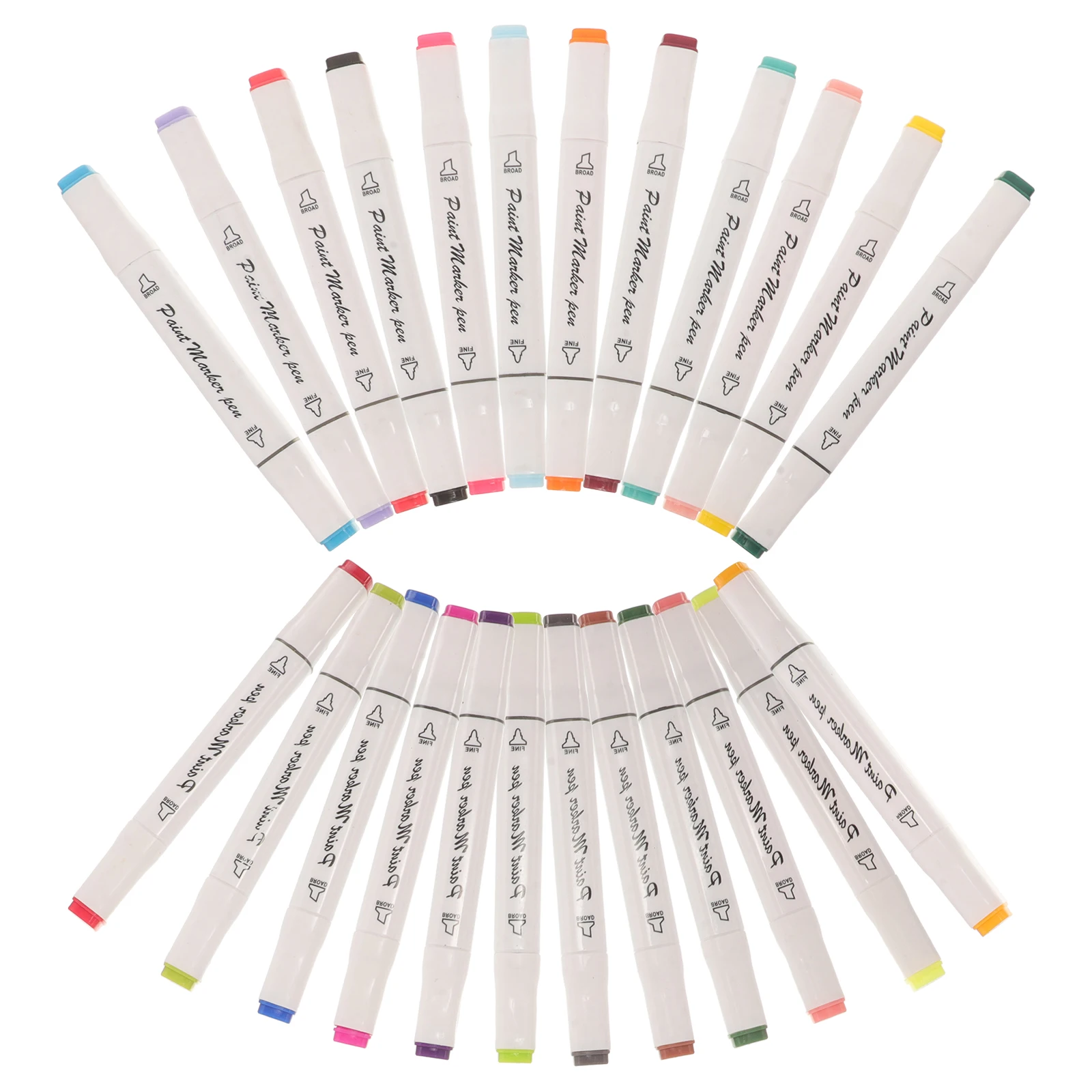 

24pcs Watercolor Paint Markers Set Dual Tip Fine Thick Lines For Glass Ceramic Wood Canvas Art Supplies Durable Pens For Adults