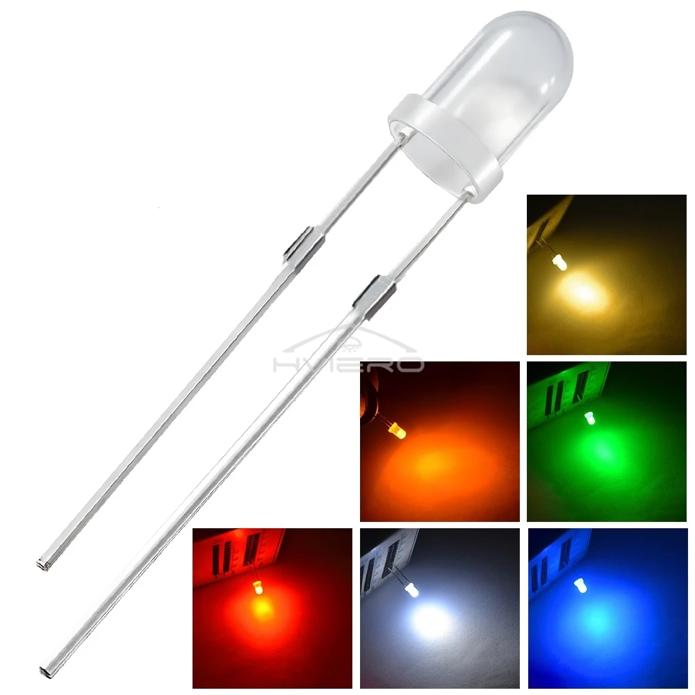100/200PCS 3mm LED ไดโอดหลอดไฟหัวกลมโคมไฟกระจาย CLEAR LEN ไฟตกแต่งโฆษณาป้ายบรรยากาศนีออน
