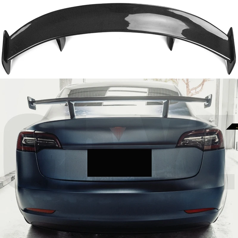 For 2019 2020 2021 2022 2023 Tesla Model 3 Y S 100% Forged Real Carbon Fiberhighquality Rear Spoiler Trunk Lid GT Cmst Style