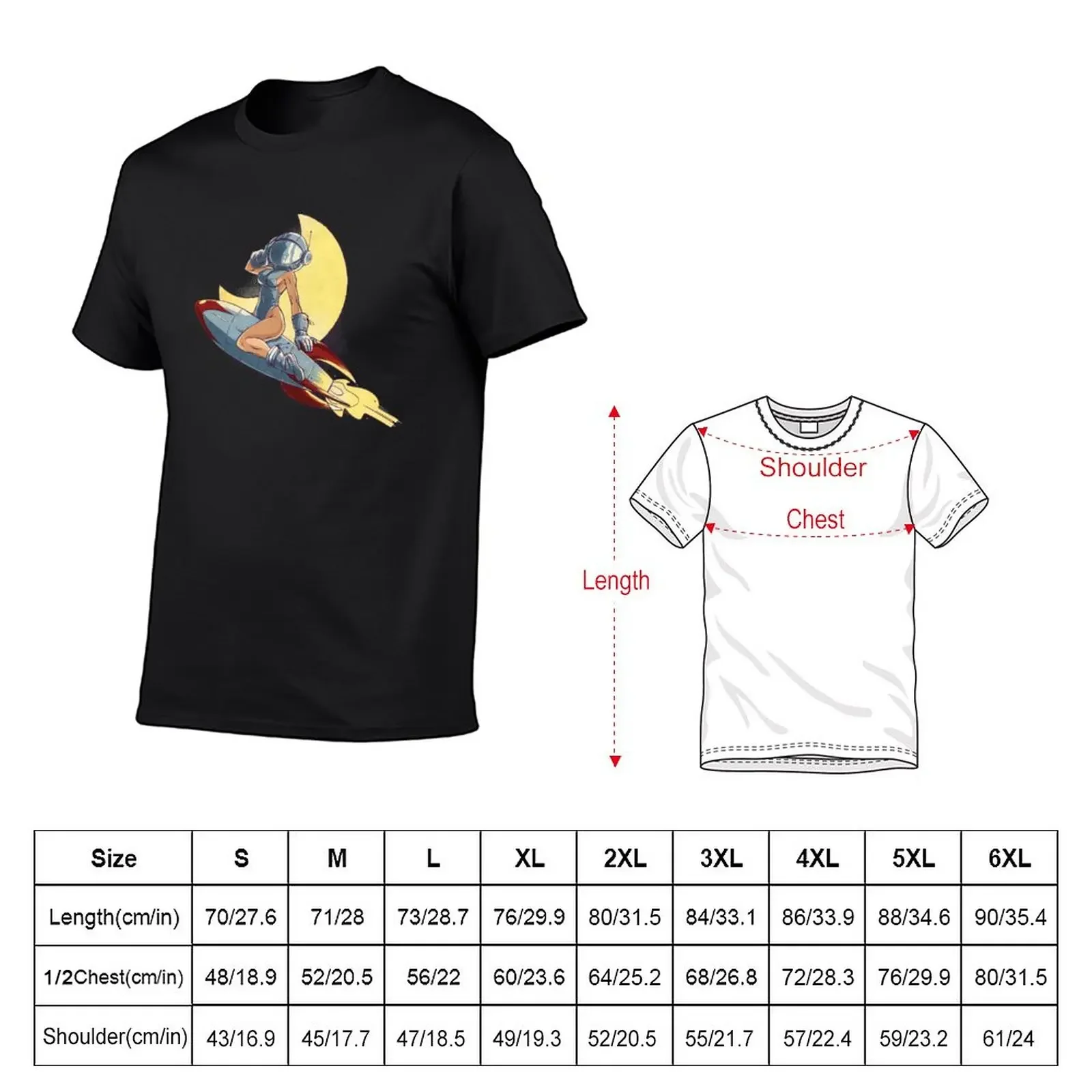 New Rocket Pinup Space Babe T-Shirt T-shirt short Oversized t-shirt cute tops Tee shirt mens t shirts pack