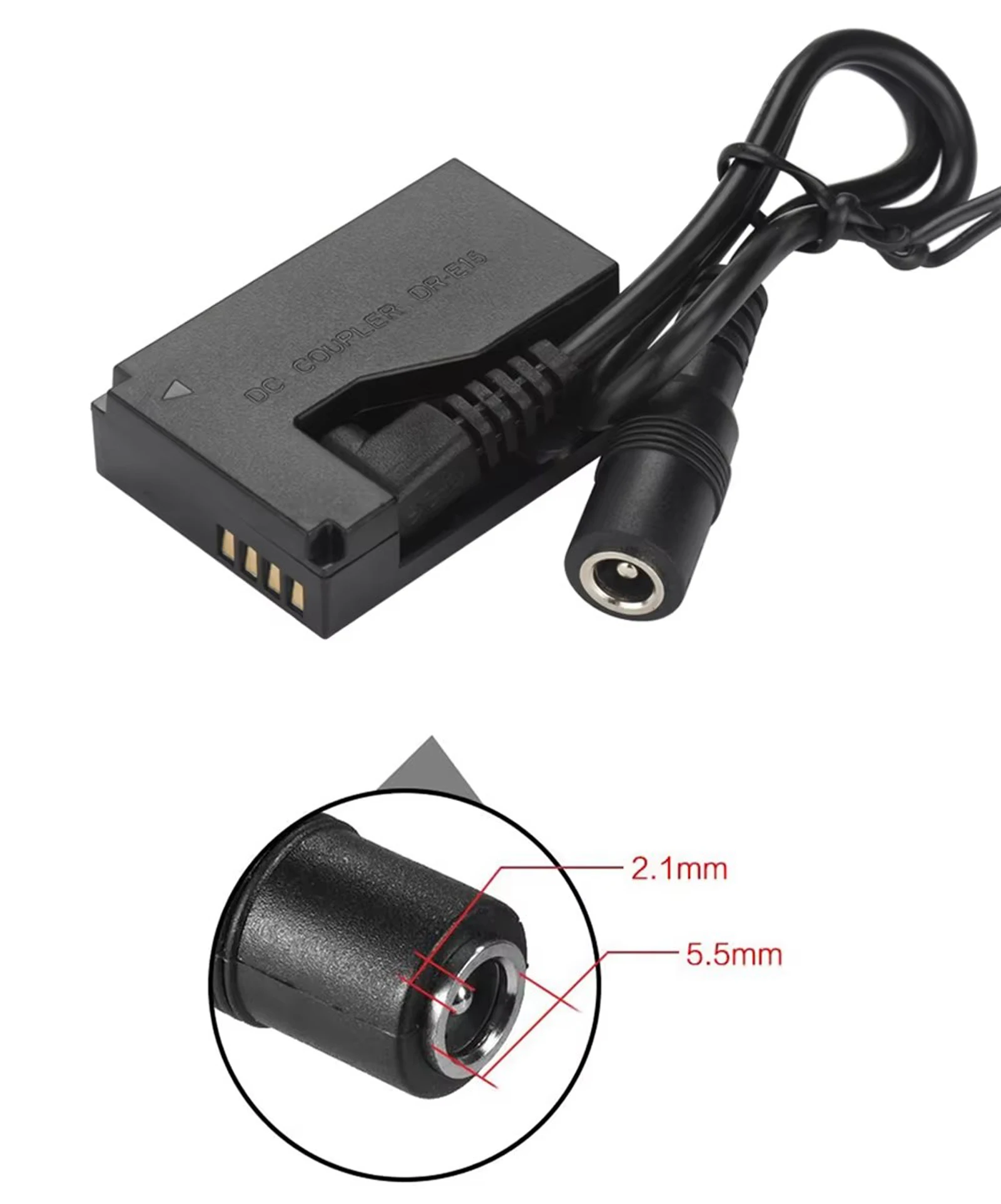 ACK-E15 Adaptador de fuente de alimentación de CA DR-E15 Kit de batería ficticia para cámaras Canon EOS Rebel SL1 / 100D, Kiss X7, SX70HS