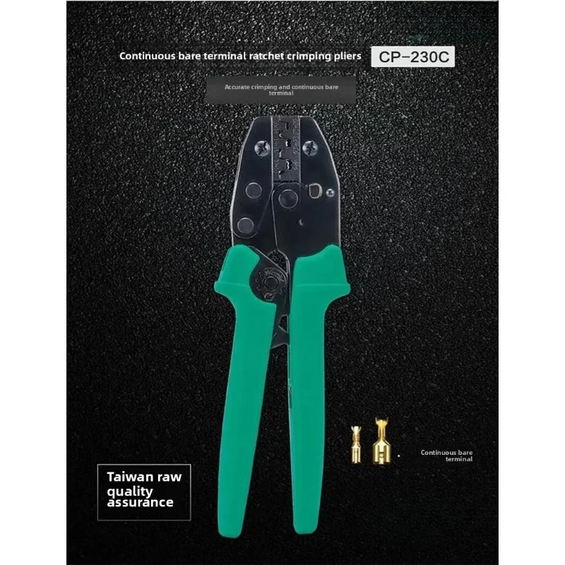 Precision Ratchet Crimp Pliers Non-insulated Bare Terminal Crimping Tool Electrical Cable Wiring Hand Tool