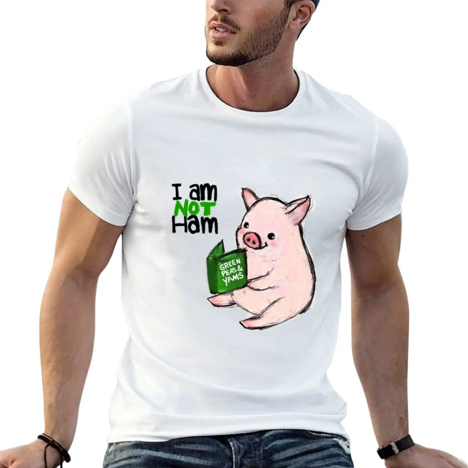 ¡No soy jamón! Camiseta Piglet, camisetas para hombre, paquete de camiseta blanca, camiseta de diseñador para hombre