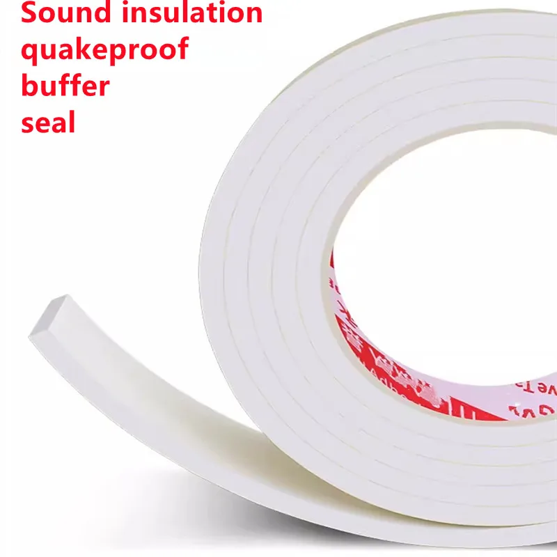 White Rubber Sponge Door Window Seal Strip Waterproof Soundproof Self Adhesive Anti-collision Pad EVA Foam Single Sided  Tape