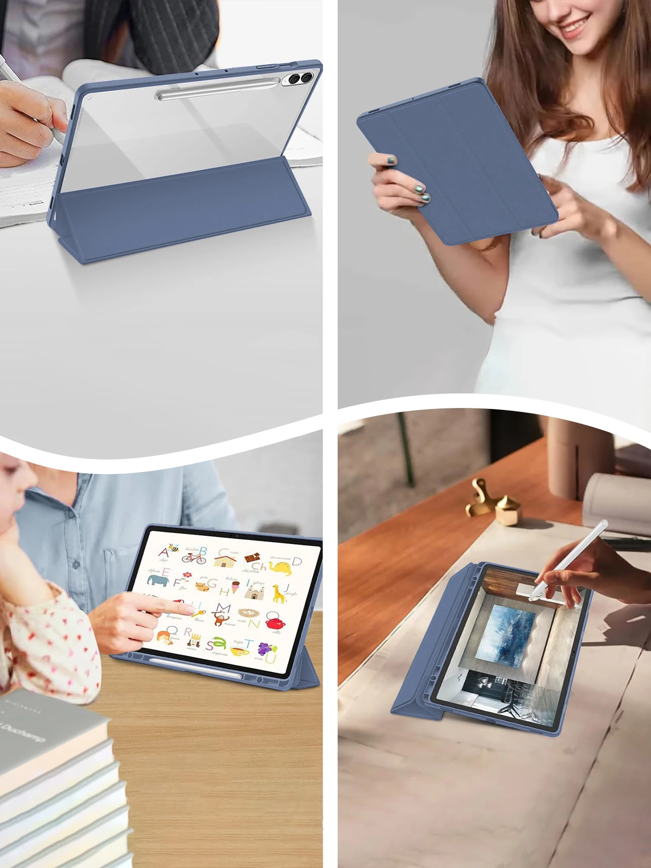 Tablet Case for Samsung Galaxy Tab S7 S8 S9 S6 Lite 10.4 A8 10.5 S7 S8 S9 Plus S7 FE 12.4 Cover With Pencil Holder