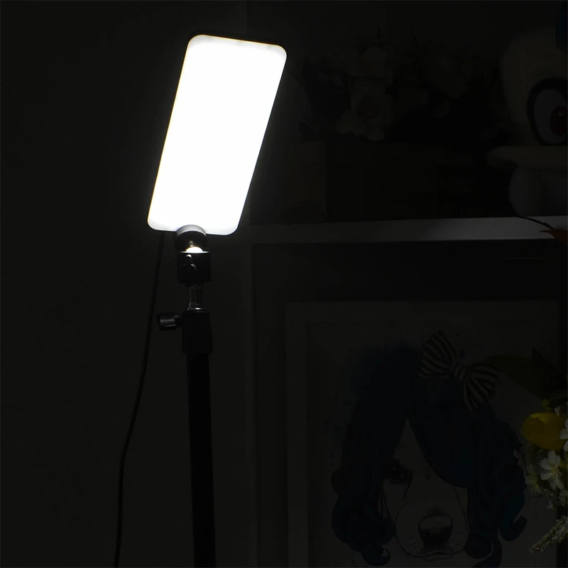 Luz Selfie LED portátil com suporte para tripé, lâmpada para acampar, fotografia, ao ar livre, piquenique, churrasco, trabalho, transmissão ao vivo