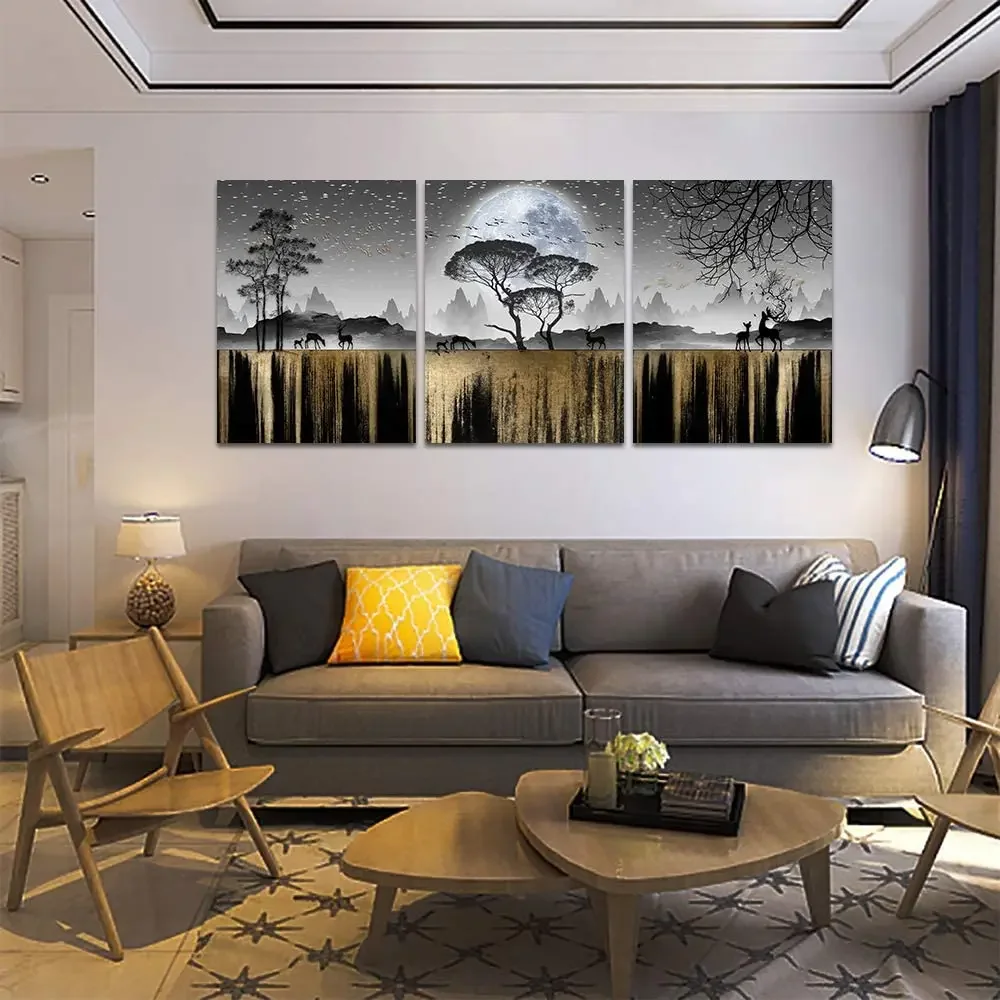 Natural Landscape Moonlight Design Oil Painting On Canvas Wall Decoration For Home Office