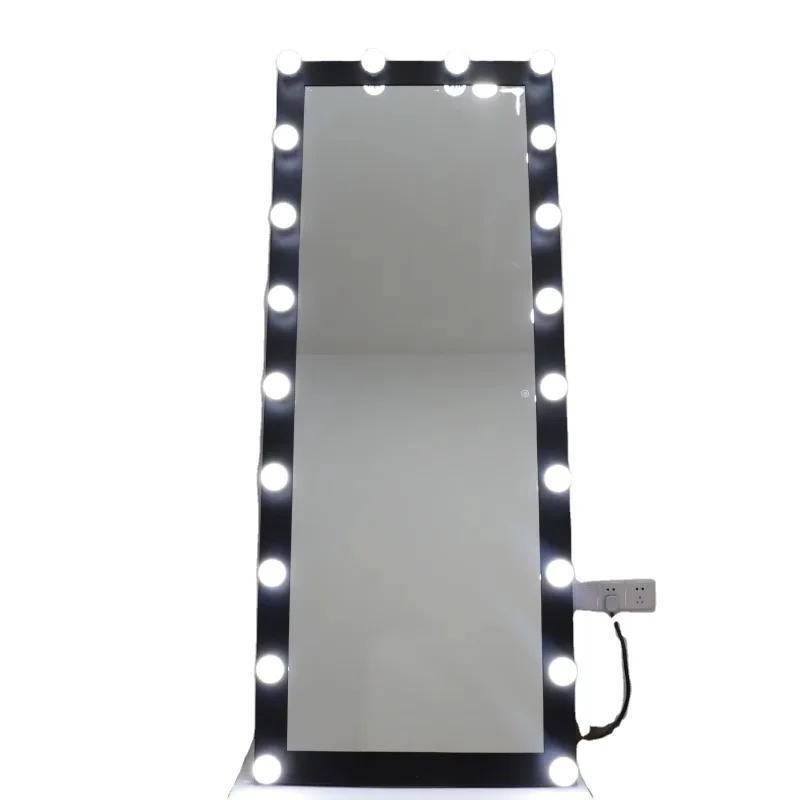 Trendy Hollywood light mirror full length mirror dressing LED mirror with three colors Dimming  lights