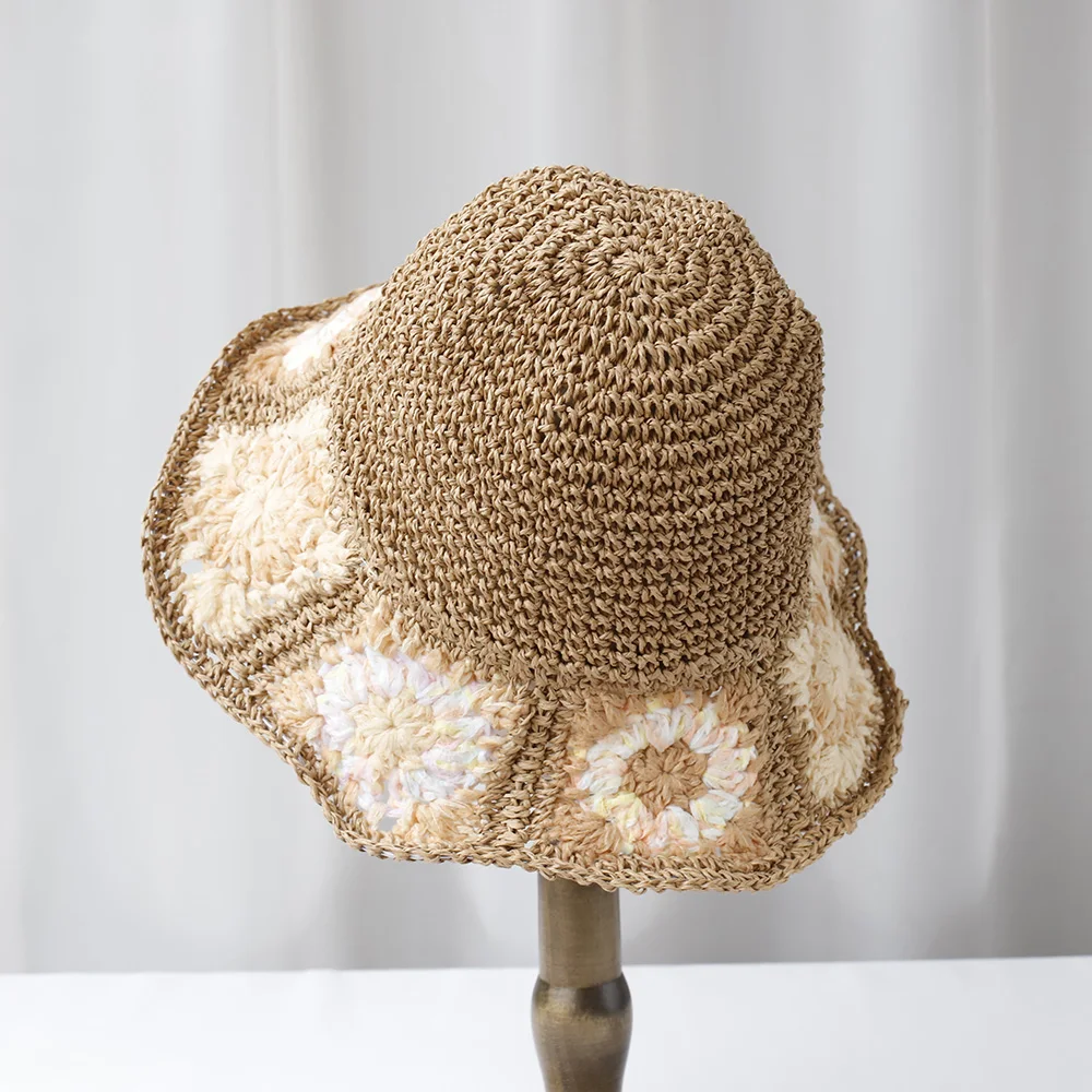 NEUE Frauen Sonnenhut SPITZE BLUME Breite Große Krempe Strand Hüte Frauen Sommer Stroh Hut Faltbare Chapeau Femme Strand UV Schutz Kappe – Detail 9