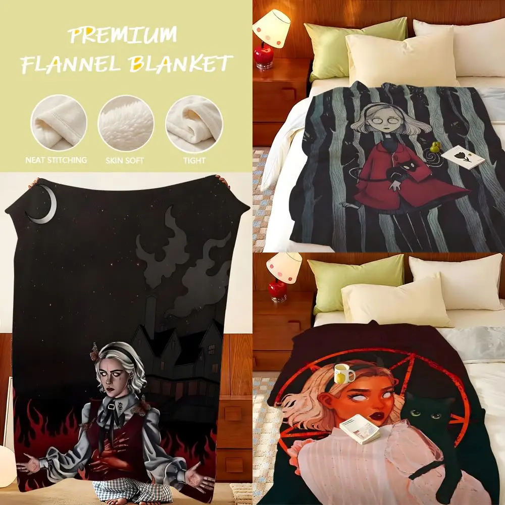 Drama Chilling Adventures of S-Sabrina Throw Flannel Throw Blanket, Lightweight Cozy, Durable Washable cute Cool
