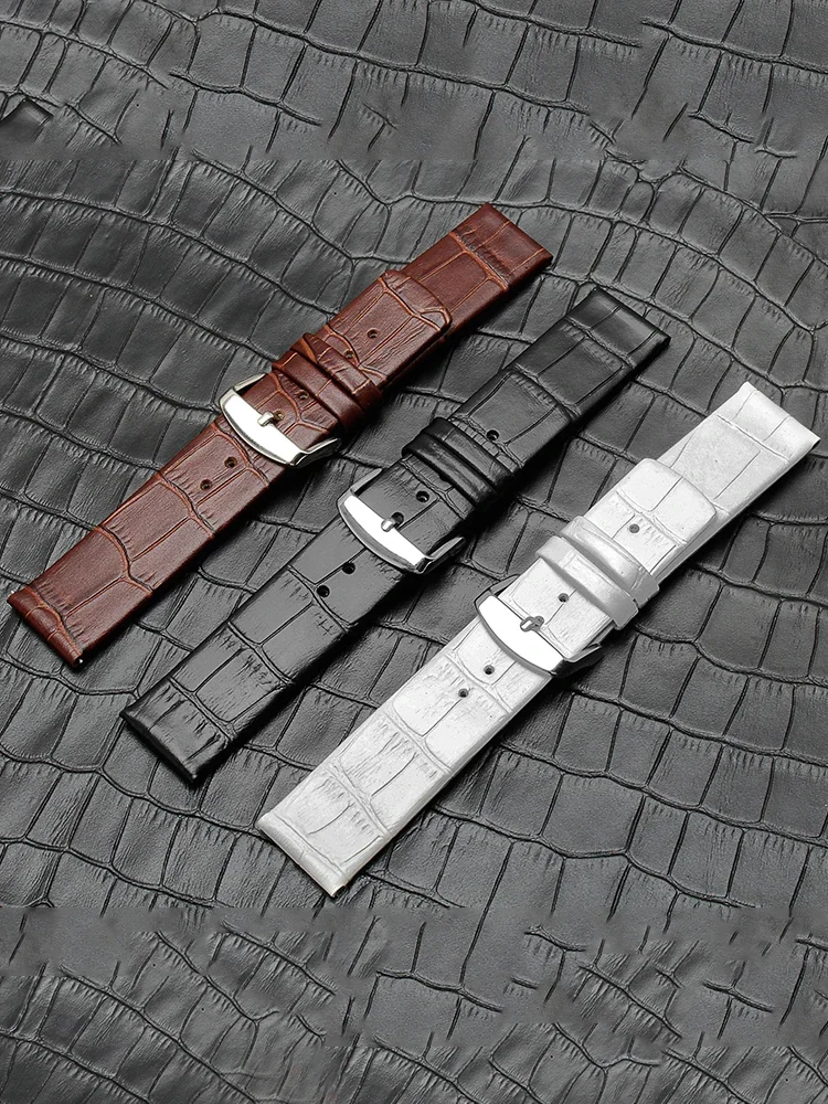 YOPO Strap for German Blue Family LANZOOM Black Knight Mosel13 Mosel14 Leather Watch Strap