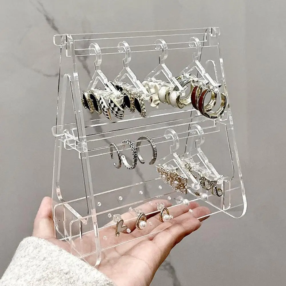 Jewelry Organizer Rack  Modern Dangle Earrings Necklace Ring Show Holder  Clear Jewelry Display Stand