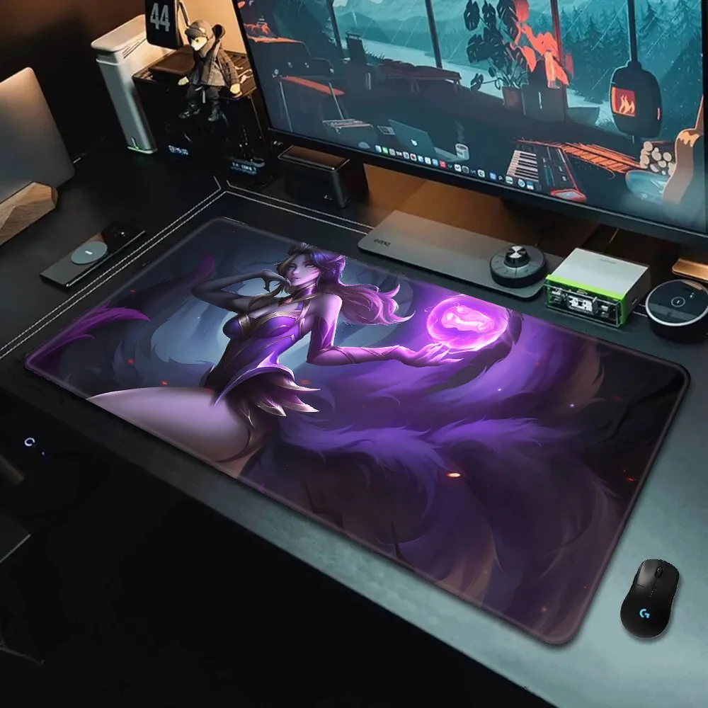 League Of Legends Ahri Mousepad HD Printing Computer Gamers Locking Edge Non-slip Mouse Pad XXL90x40cm Keyboard PC Desk Pad