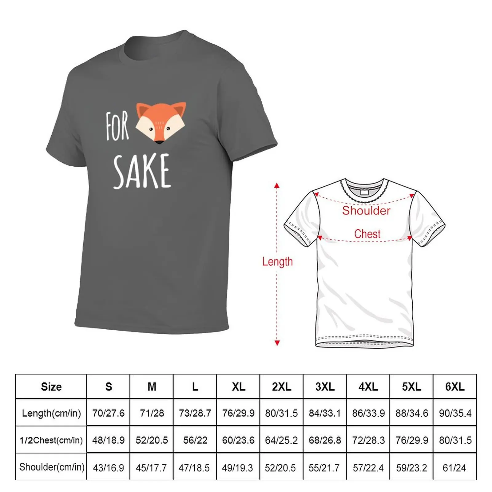 For Fox Sake T-Shirt korean fashion anime clothes plus sizes boys animal print men graphic t shirts