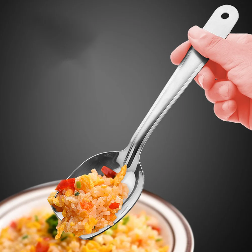 

Stainless Steel Salad Spoon Hollow Design Soup Colander Scoop For Western Food Serving Kitchen Utensil Tableware Smooth Handle