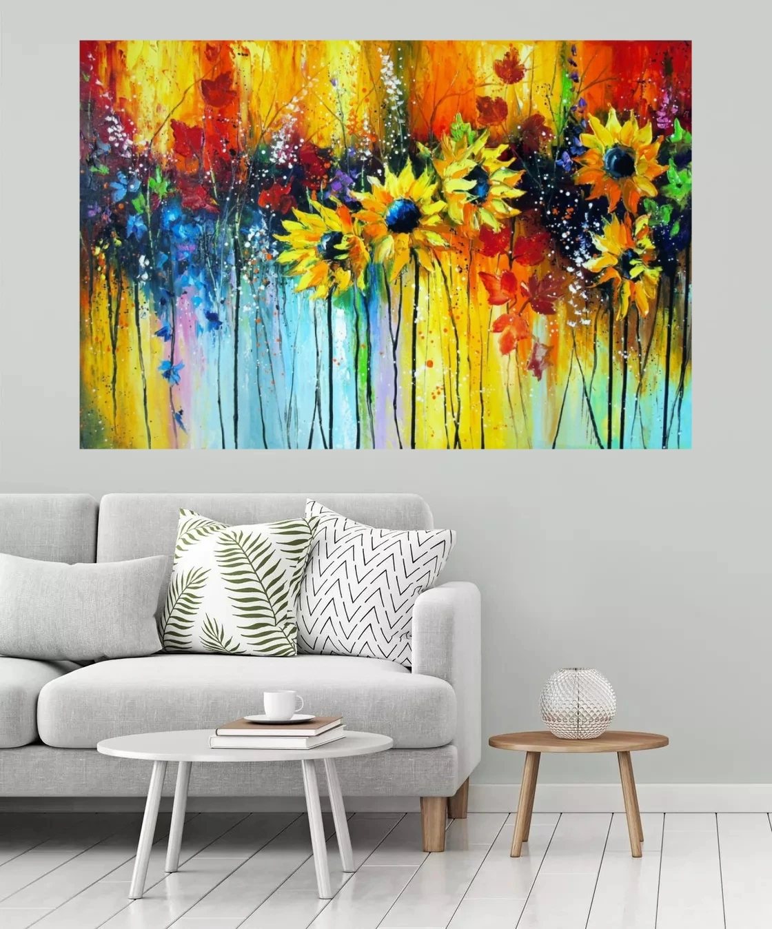 Abstract Decorative Oil Painting on Canvas Hand Painted Modern Flower Wall Art Copy Impressionistic Autumn Artwork Home Decor