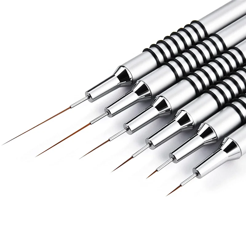 

Nail Art Liner Brushes Set,6Pcs Nail Art Design Brush Striping Thin Long Lines Dotting Drawing Pen Size 5/7/9/11/20/25mm