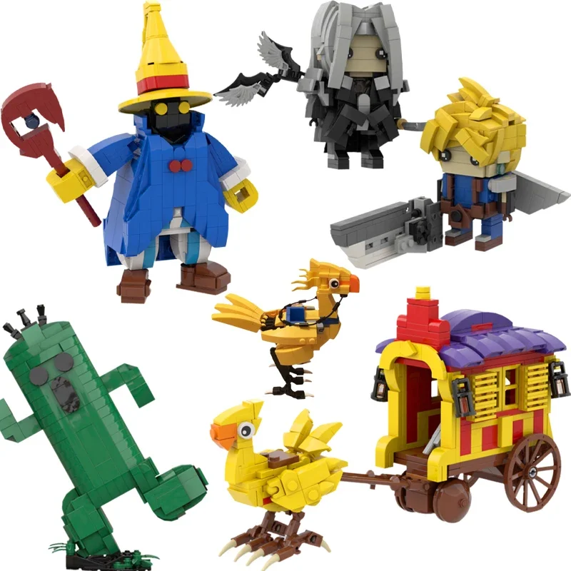 MOC Final Bird Chocobo Building Blocks Set Animal Model Idea Assemble Cloud Strife And Sephiroth Toys For Children Birthday Gift