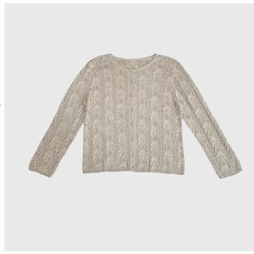 

Handmade Hooked Normandy Haax Hollow Knitted T-irt Open Cardigan Outerwear Comfortable Sensation Breathable Summer Top