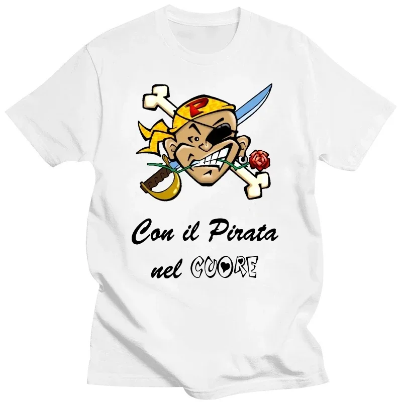 2024 Summer Funny Style Cotton New T-SHIRT PERSONALIZZATA IL PIRATA NEL CUORE MARCO PANTANI FAN Oversized Graphic Tees T Shirts