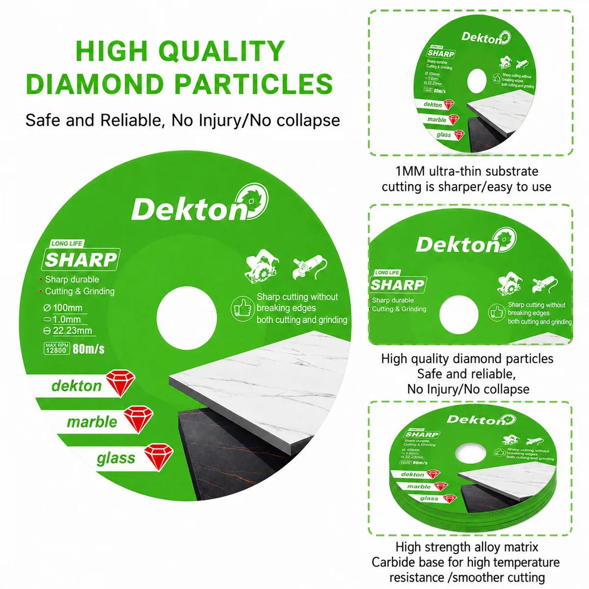 Diamond Cutting Disc 100-125mm x22.23mm for Marble Tile Glass Jade Polishing Brazing Saw Blade view 5