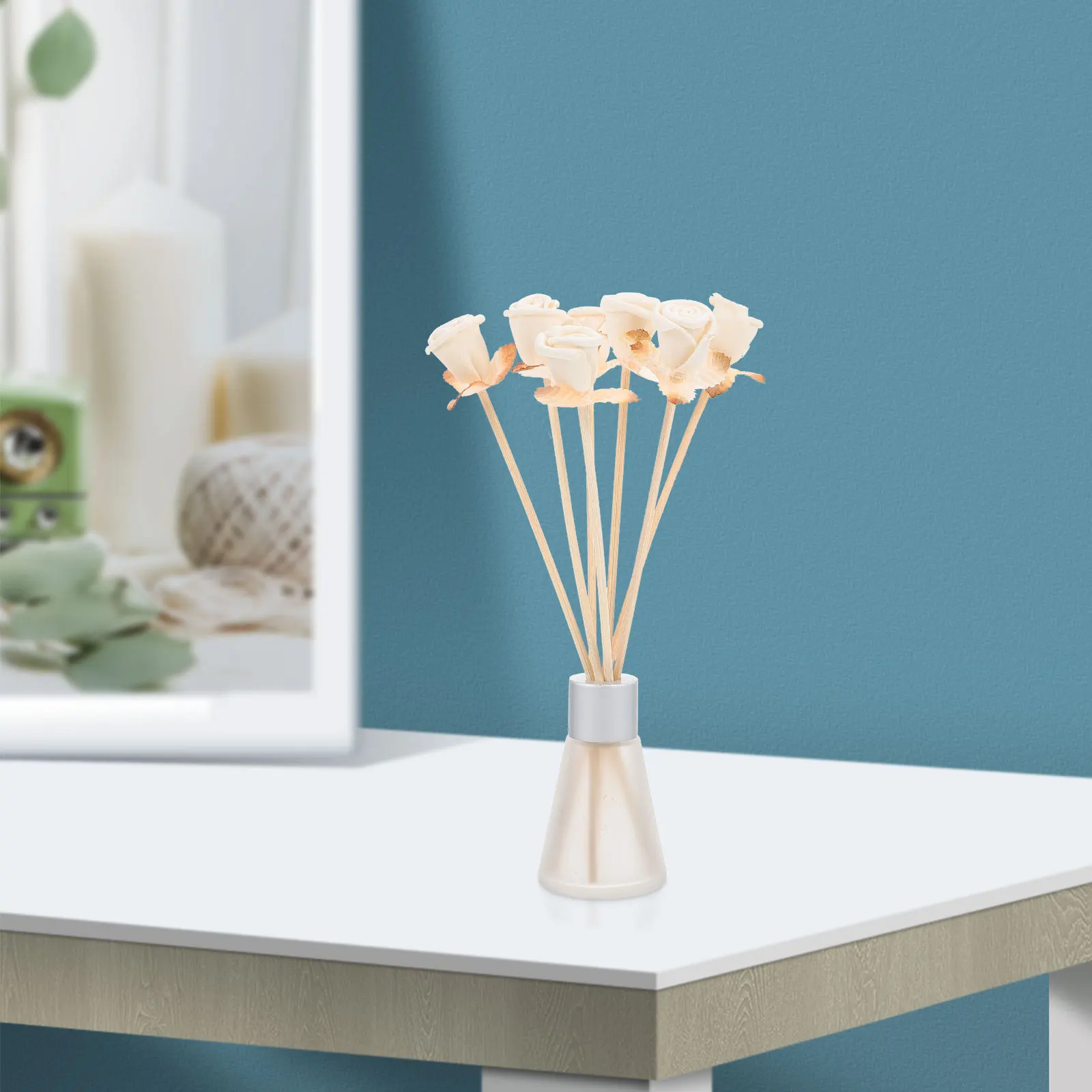 

12Pcs High Quality Aromatherapy Diffuser Sticks Natural Wood Scented Flowers for Room Living Space Car Perfume Diffuser Vase