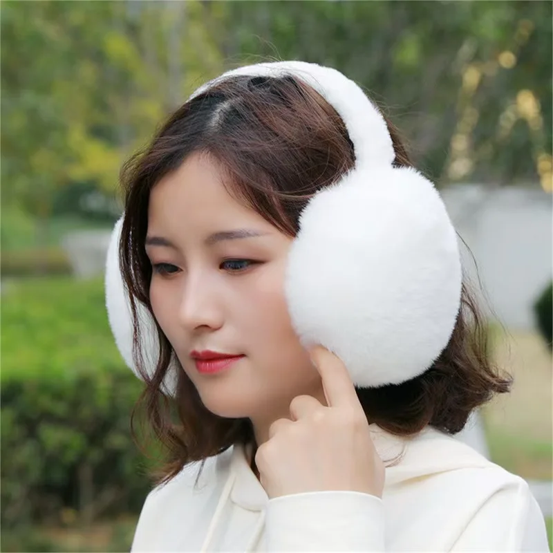 Solid Soft Plush หูอุ่นฤดูหนาว Earmuffs สําหรับผู้หญิงผู้ชายแฟชั่นกลางแจ้ง Earflap ป้องกันหู-Muffs ฝาครอบหู