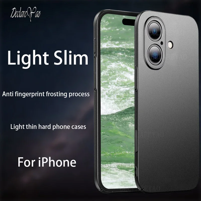 DECLAREYAO Original Luxury Ultra Light Slim Matte Hard Back Cover For Apple iPhone 16 Pro Max Plus Phone Case Shockproof Plastic